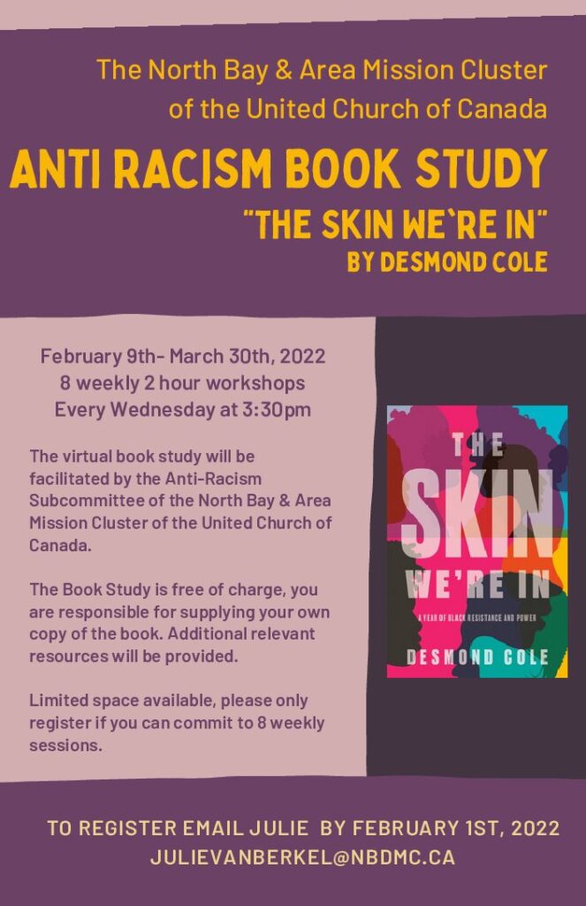 Zoom Book Study – “The Skin We’re In” by Desmond Cole